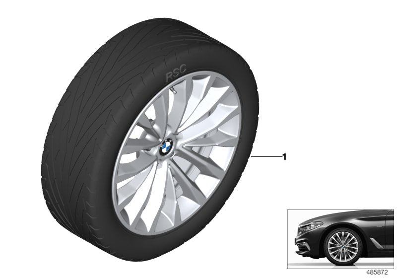 Genuine BMW 36112455035 G30 G31 Rdc Compl. Alloy Wheel Set Summer 245/45R18 100Y (Inc. 520d ed, 525d & 530e) | Duco Car Parts UK UK Car Parts