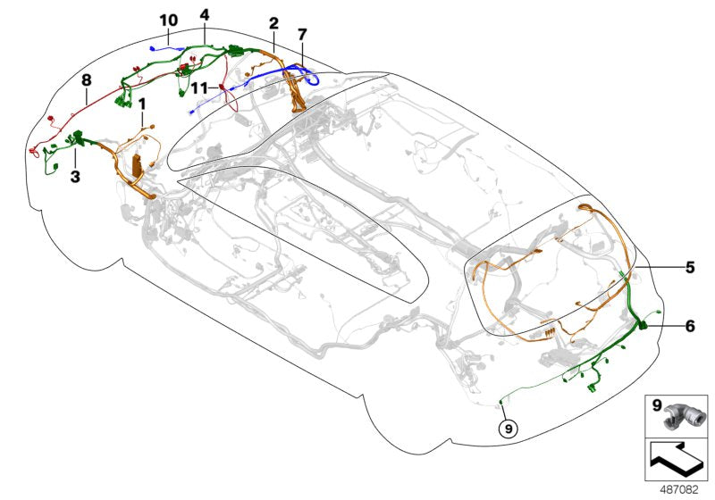 Genuine BMW 61119180538 E88 E87 E92 Rep. Wiring Harness, Strut Sector, Left (Inc. 320d, 320xd & 120d) | Duco Car Parts UK UK Car Parts