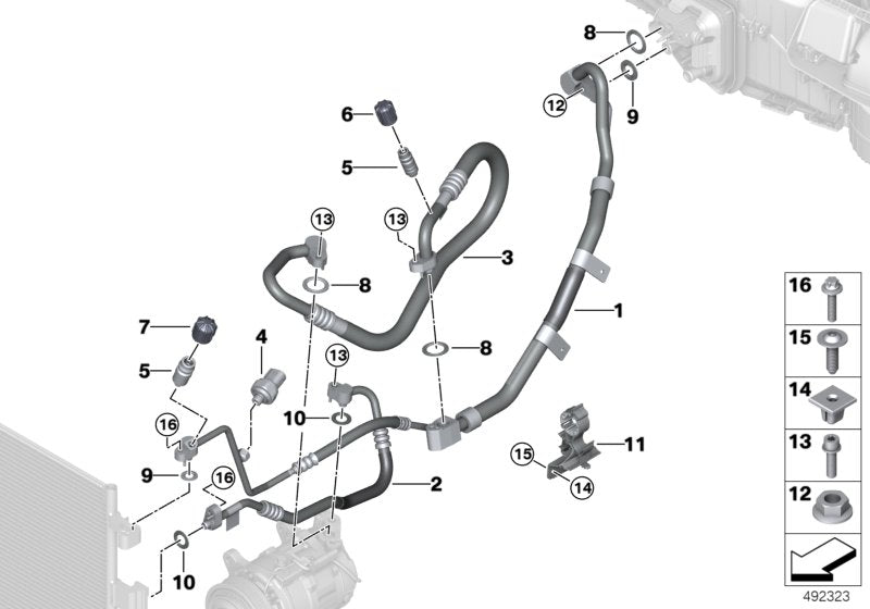 Genuine BMW 64539496579 G07 G05 G06 Refrigerant Line, Dual Line R1234YF (Inc. X7 30dX, X5 30dX & X6 30dX) | Duco Car Parts UK UK Car Parts