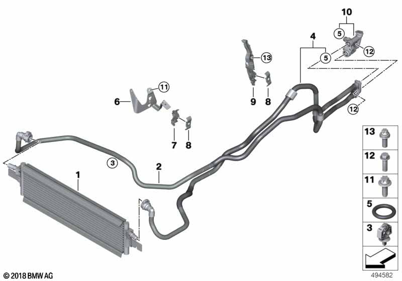 Genuine BMW 17228654910 Transmission Oil Cooler Line, Flow | Duco Car Parts UK Car Parts