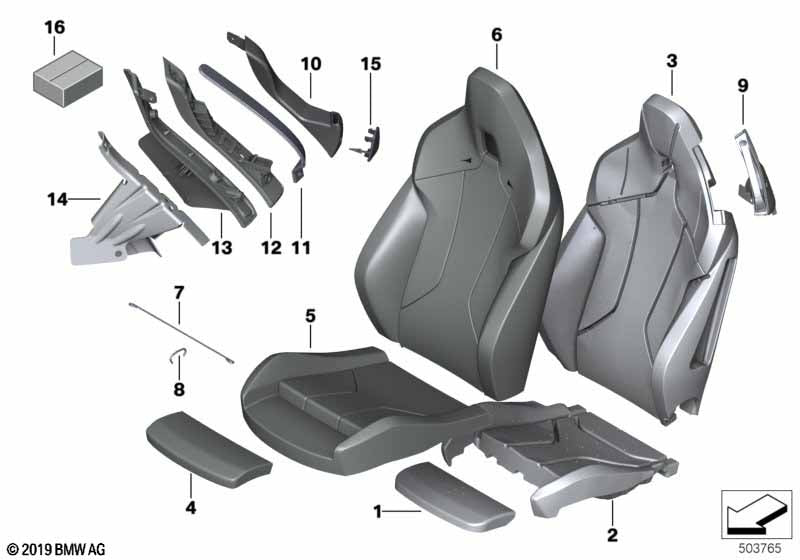 Genuine BMW 52106998547 Leather Cover Sport Backrest Left COGNAC | Duco Car Parts UK Car Parts