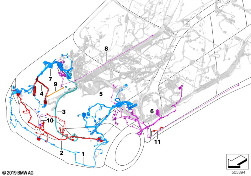 Genuine BMW 61128734046 G05 G07 Wiring Harness, Front End (Inc. X5 & X7 50iX) | Duco Car Parts UK UK Car Parts