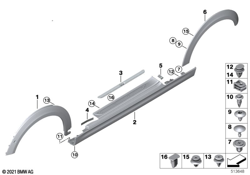 Genuine BMW 51775A3C805 Trim, Wheel Arch, Front Left BEV PMA | Duco Car Parts UK Car Parts