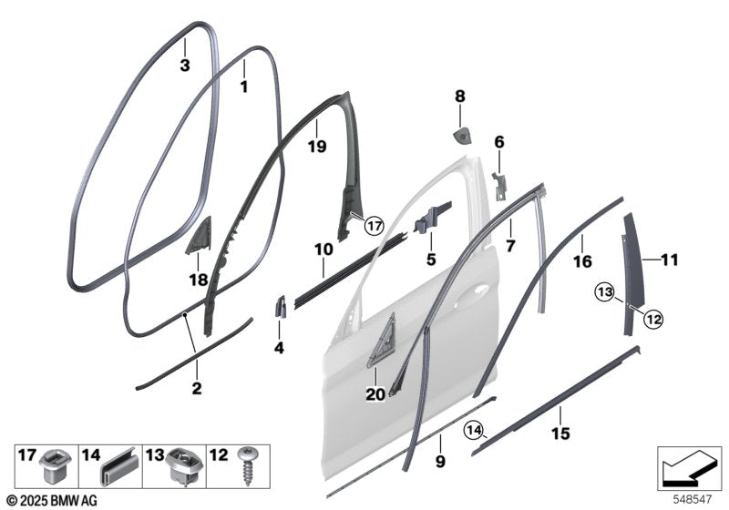 Genuine BMW 51727468731 Edge Protection, Door, Front | Duco Car Parts UK Car Parts