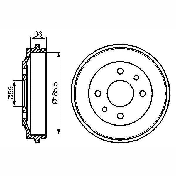 BOSCH 0986477055 Brake Drum