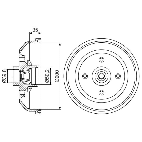BOSCH 0986477260 Brake Drum