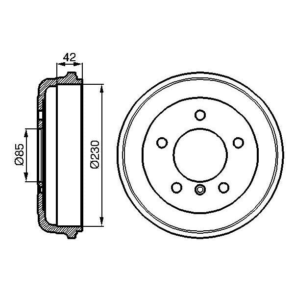 BOSCH 0986477101 Brake Drum
