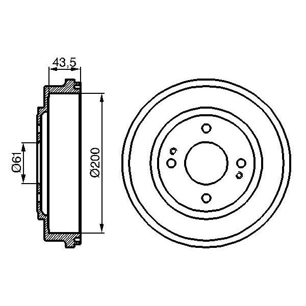 BOSCH 0986477081 Brake Drum