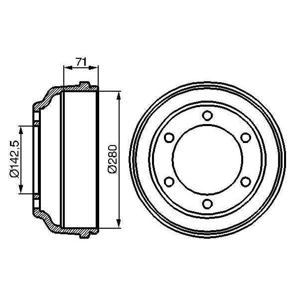 BOSCH 0986477047 Brake Drum