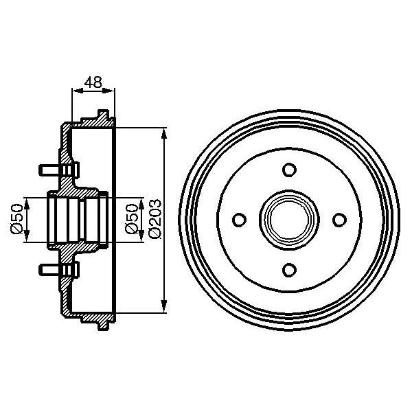 BOSCH 0986477049 Brake Drum