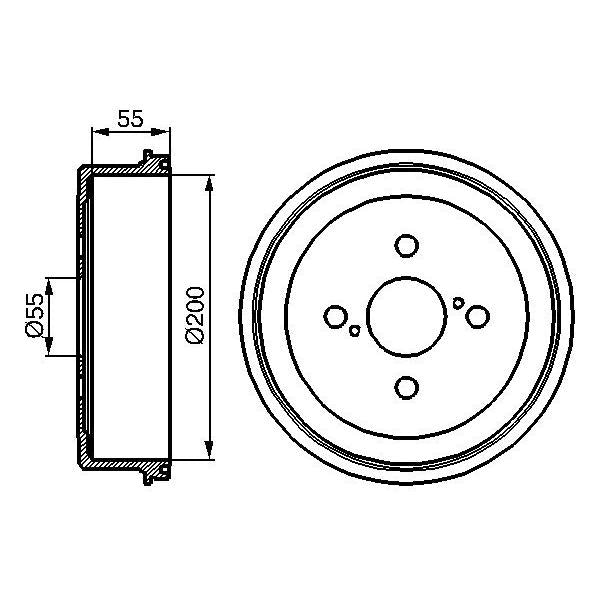BOSCH 0986477090 Brake Drum