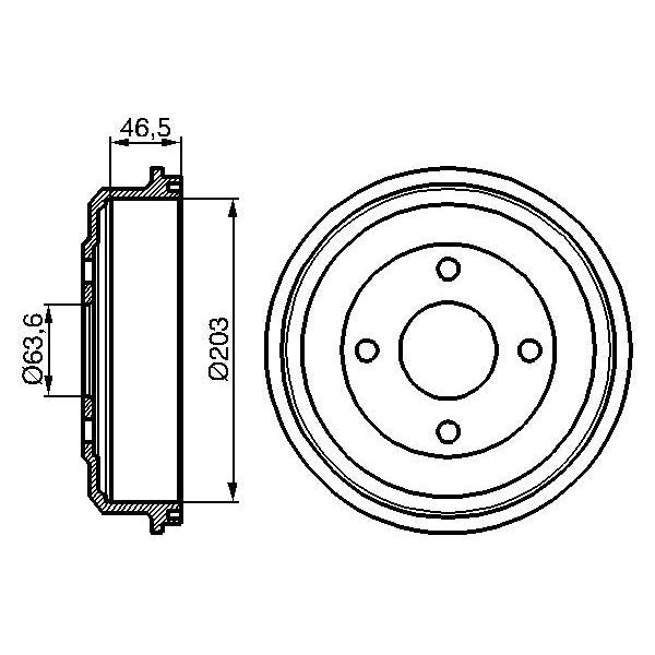 BOSCH 0986477054 Brake Drum