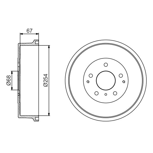 BOSCH 0986477162 Brake Drum