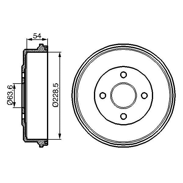 BOSCH 0986477051 Brake Drum