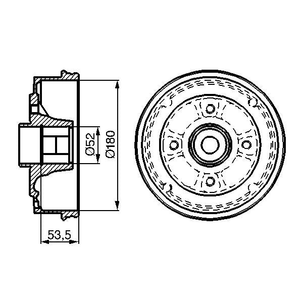 BOSCH 0986477112 Brake Drum