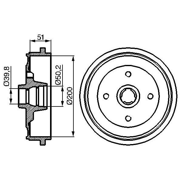BOSCH 0986477053 Brake Drum