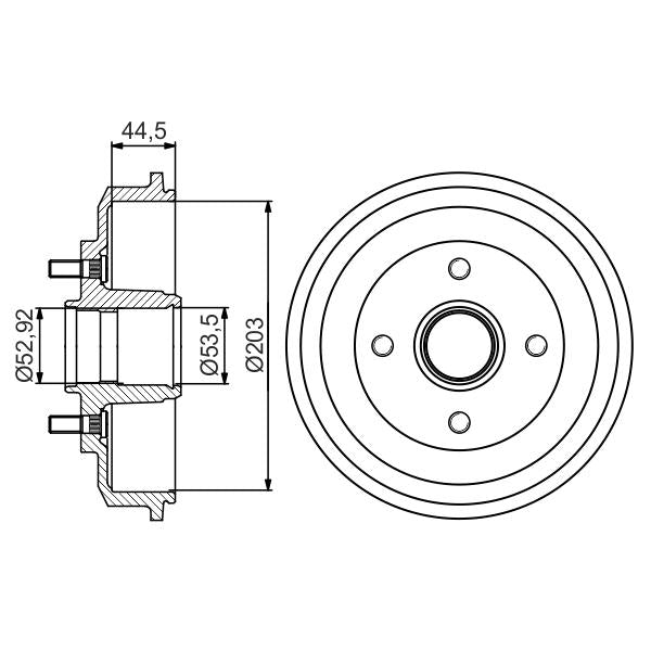 BOSCH 0986477266 Brake Drum