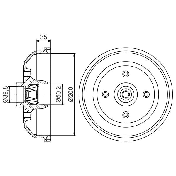 BOSCH 0986477256 Brake Drum