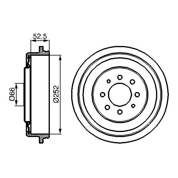 BOSCH 0986477067 Brake Drum