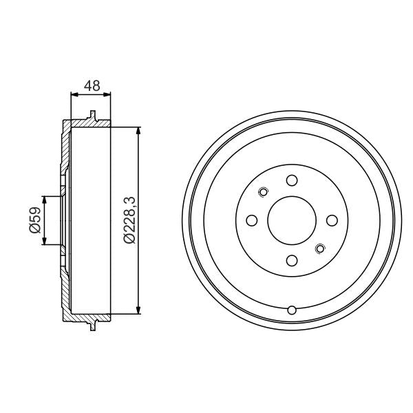 BOSCH 0986477212 Brake Drum