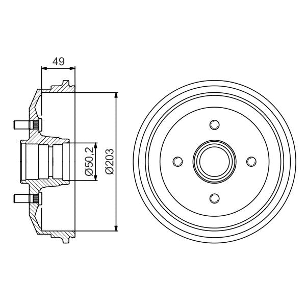BOSCH 0986477226 Brake Drum