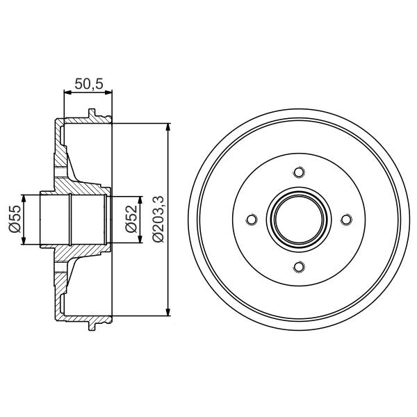 BOSCH 0986477172 Brake Drum