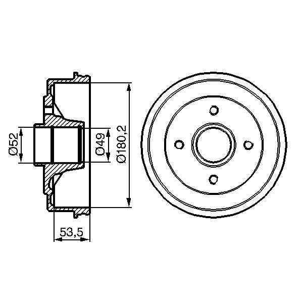 BOSCH 0986477117 Brake Drum