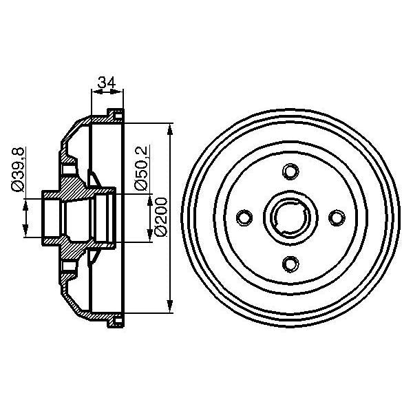 BOSCH 0986477056 Brake Drum
