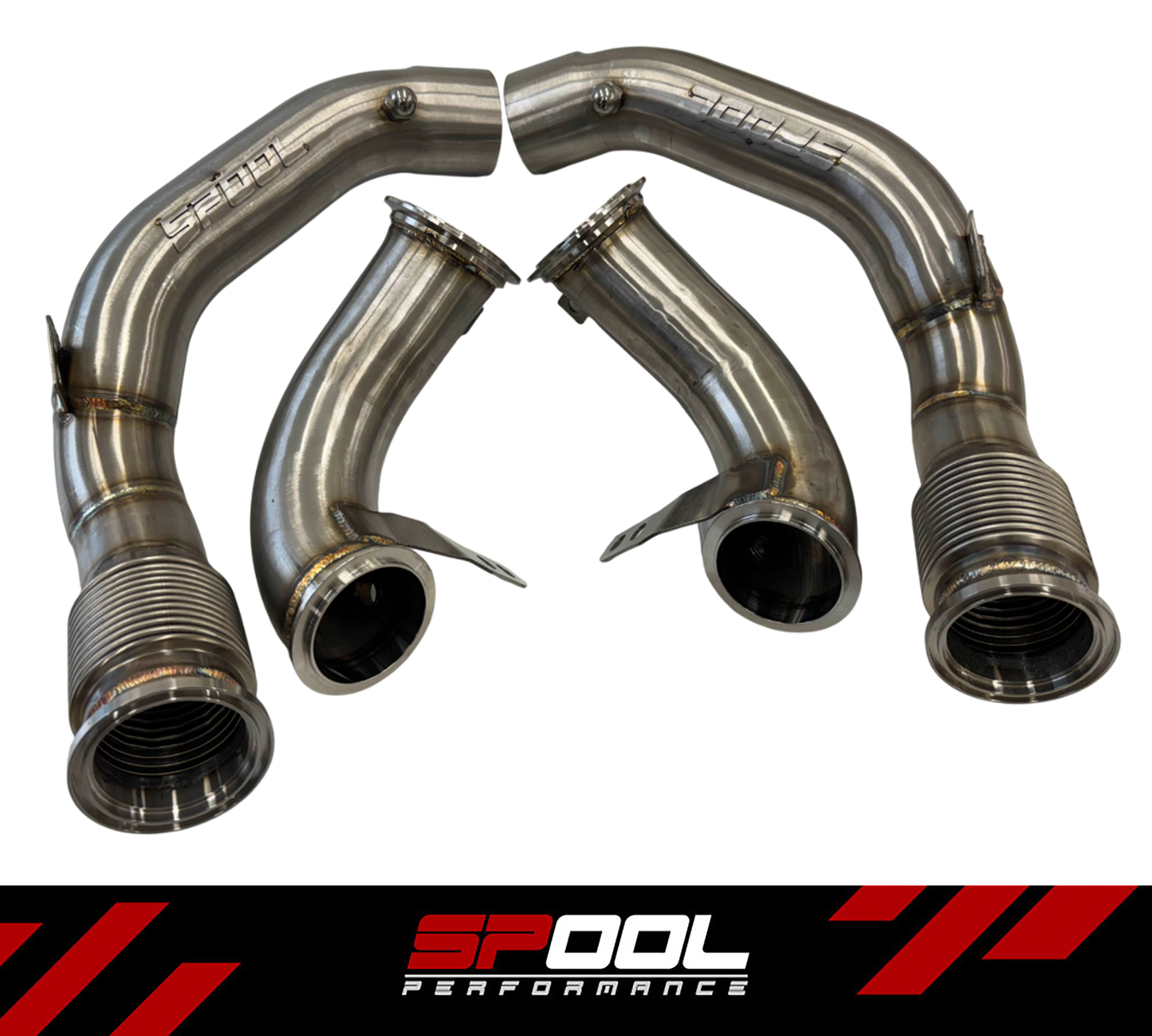 Spool Performance SP-F9X-DP-1 F90 M5 Stainless Steel Downpipe Upgrade [Race Downpipes] | ML Performance Car Parts