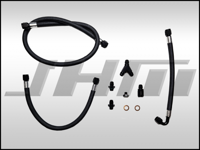 JHM JHM-C740TFLRRK Braided Kevlar Fuel Line Re-Route Kit (JHM) for C7 S6-S7-RS7 4.0T
