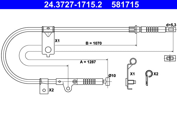 BOSCH 1987482003 Parking Brake Cable Pull