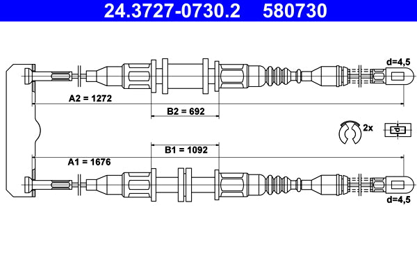 BOSCH 1987482134 Parking Brake Cable Pull