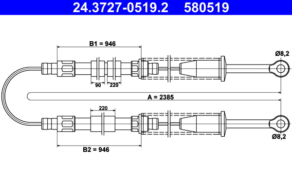 BOSCH 1987477663 Parking Brake Cable Pull