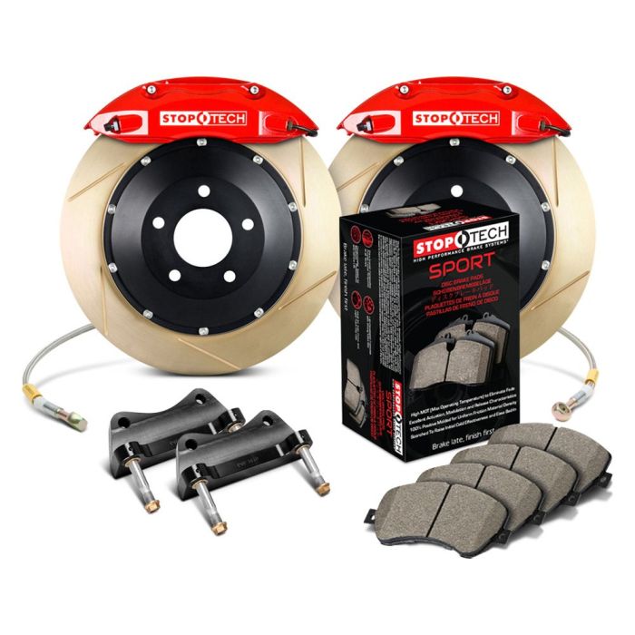 StopTech 83.856.4700.73 Sport Big Brake Kit - Front - 355x32mm Slotted & Zinc Coated - ST-40 Red