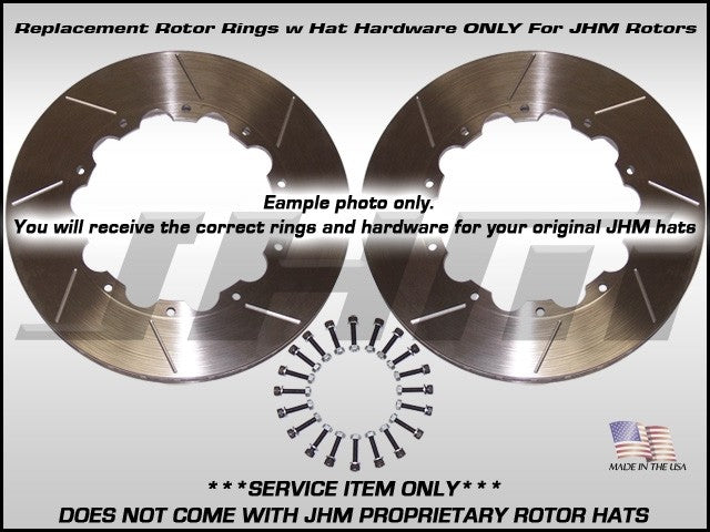 JHM JHM-BBK-1025x382x34-B8-B9-19Z-RO Front Rotors RINGS ONLY (JHM)-Pair w/ Hat Hardware for 382mm Porsche 19Z for B8-B9 A4-A5-S4-S5-Q5
