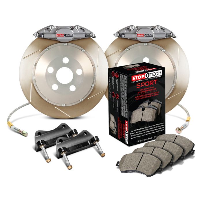 StopTech 83.827.002G.R3 Trophy Sport Big Brake Kit - Rear - 345x28mm Slotted & Zinc Coated - STR-22 Anodized