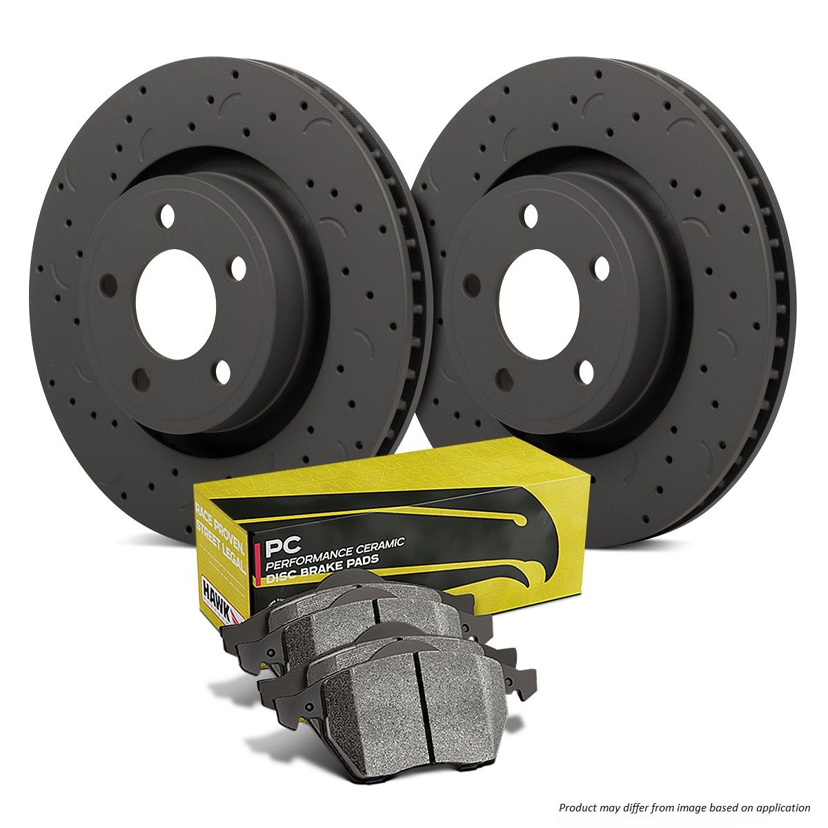Hawk Performance HKC5132.350Z Brake Kit - PC Pads & Talon Slotted & Drilled Discs Rear