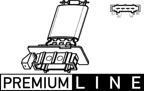 Mahle ABR98000P - Resistor, interior blower