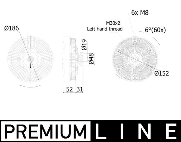 Mahle CFC244000P - Clutch, radiator fan