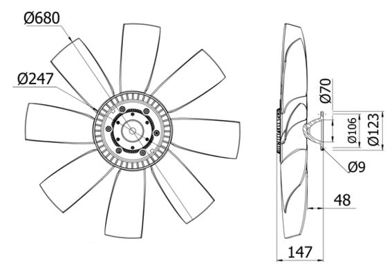 Mahle CFF434000S - Fan, engine cooling