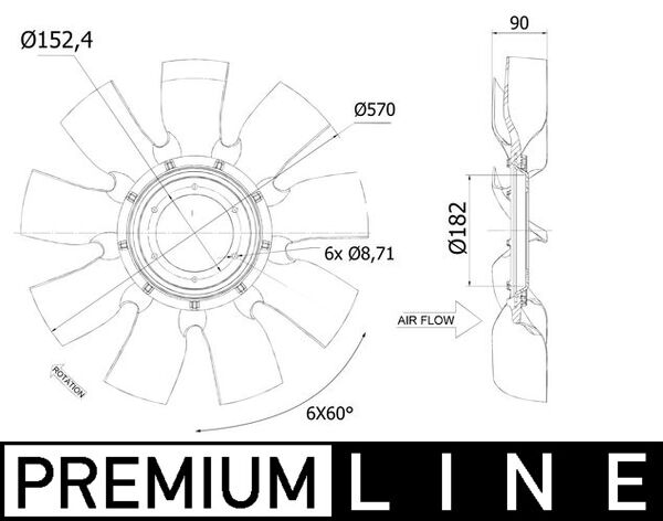 Mahle CFW93000P - Fan Wheel, engine cooling