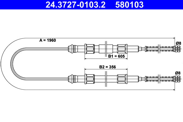 BOSCH 1987477566 Parking Brake Cable Pull