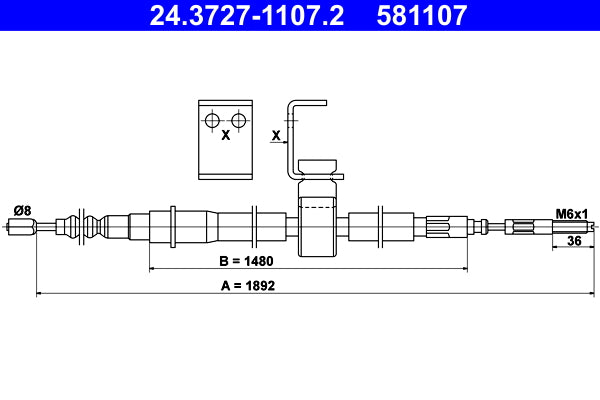 BOSCH 1987482130 Parking Brake Cable Pull