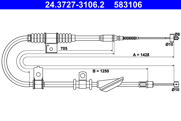 BOSCH 1987482200 Parking Brake Cable Pull