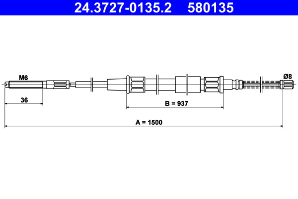 BOSCH 1987477976 Parking Brake Cable Pull
