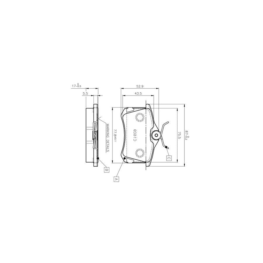 Bosch 0986Tb2591 Brake Pad Set Excl Wear Warning Contact With Accessories