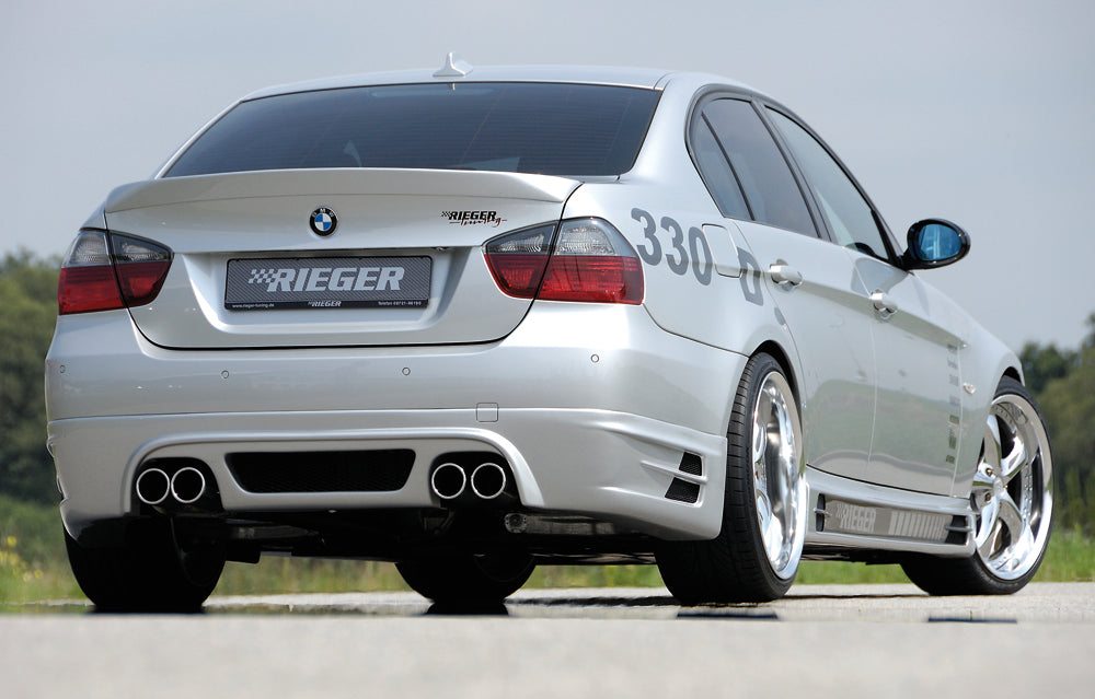 Rieger 00053407 BMW 3 Series E90 E91 Rear Diffuser for Twin Tailpipe Left & Right -  Matte Black