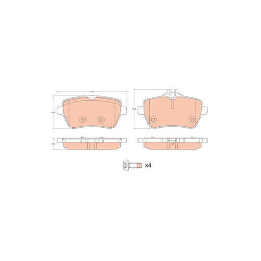 TRW Gdb2014 Brake Pad Set Prepared For Wear Indicator