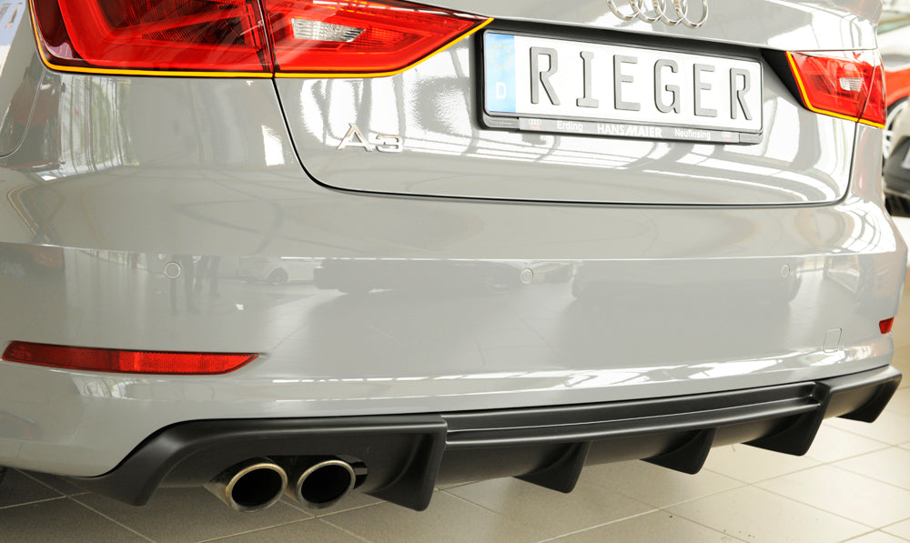 Rieger 00056807 Audi 8V A3 Rear Diffuser for Twin Tailpipe Left -  Matte Black