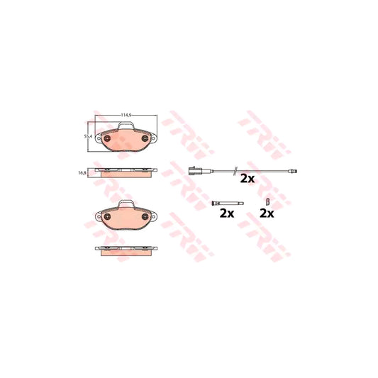 TRW Gdb2141 Brake Pad Set For Fiat 500 Hatchback 312 Incl Wear Warning Contact With Accessories